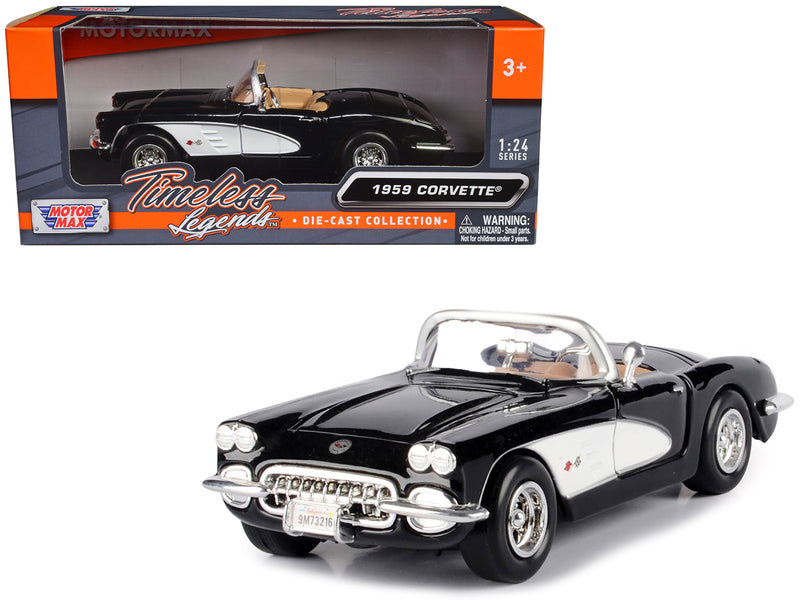 1959 Chevrolet Corvette Black 1/24 Diecast Model Car by Motormax