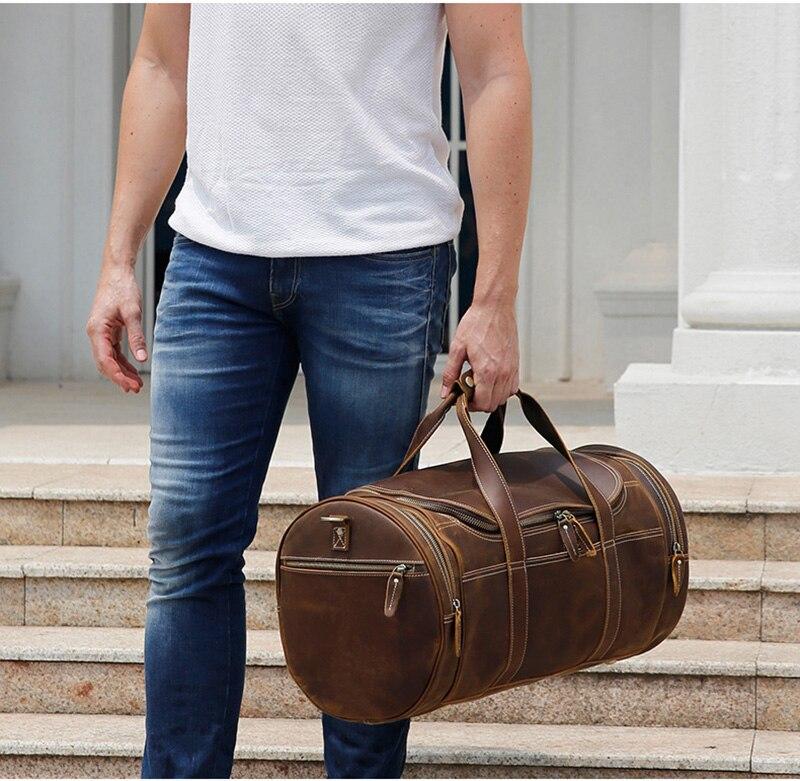 The Wainwright Weekender | Round  Vintage Leather Weekender