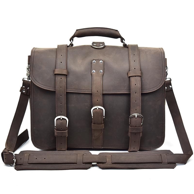 The Gustav Messenger Bag | Large Capacity Vintage Leather Messenger Bag