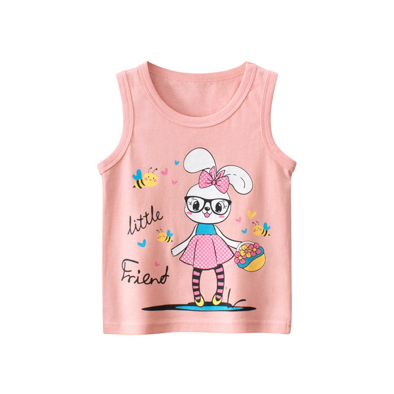 Baby Girl Rabbit Pattern Sleeveless Cotton Vest