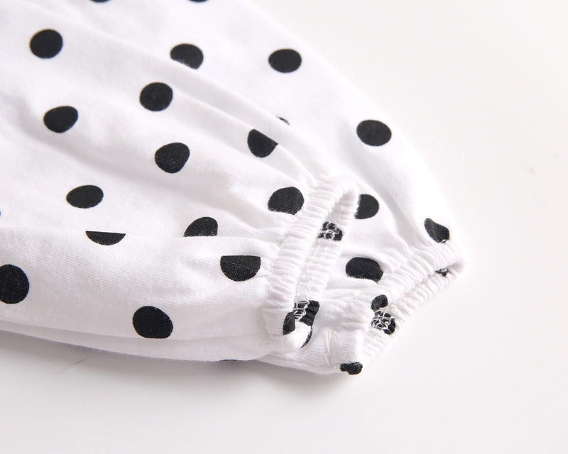 Baby Girl Polka Dot Graphic Long Sleeved Cute Bodysuit & Hats