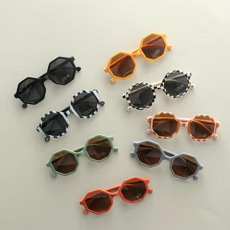 Kids Various Style Fashion Polygon Frame Sunglasses