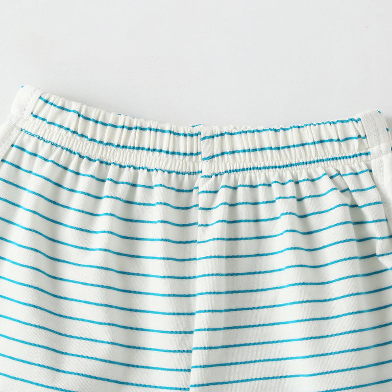 Baby Smiley Patched Pattern Striped Graphic Tee Combo Shorts Sets