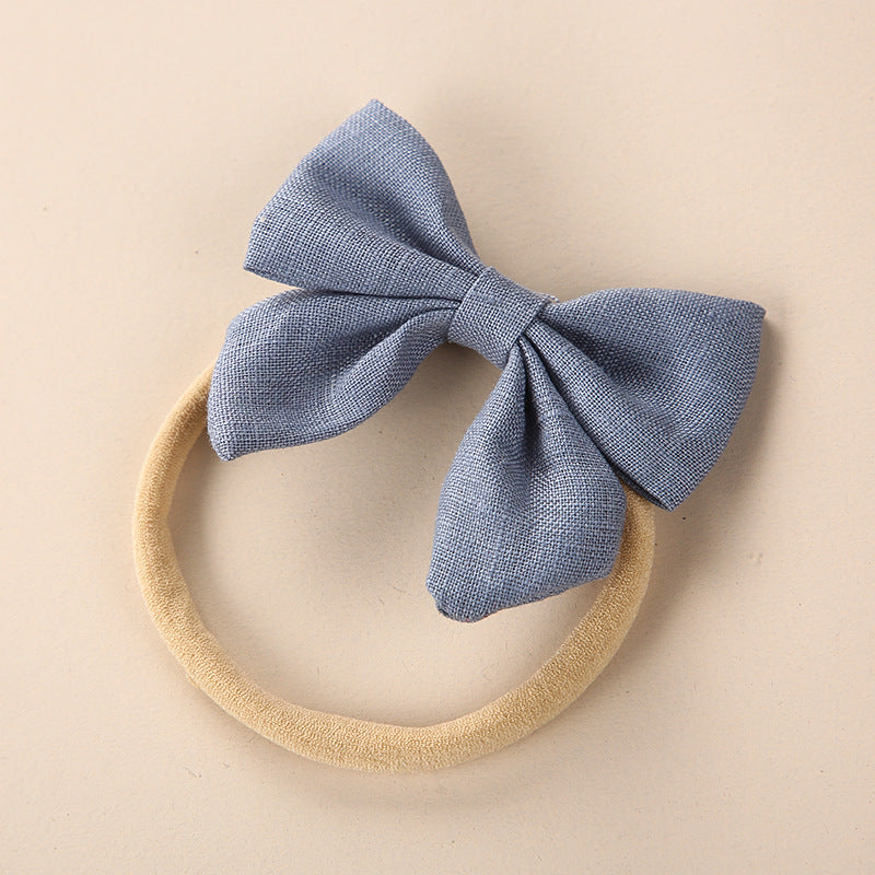 Baby Solid Color 3D Bow Handmade Elastic Headband