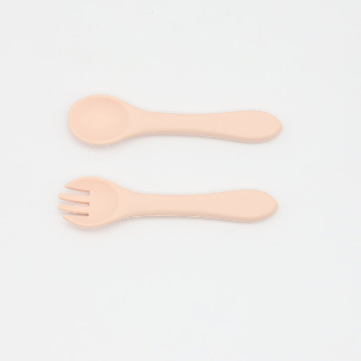 Baby Food Grade Complementary Food Training Silicone Spoon Fork Sets