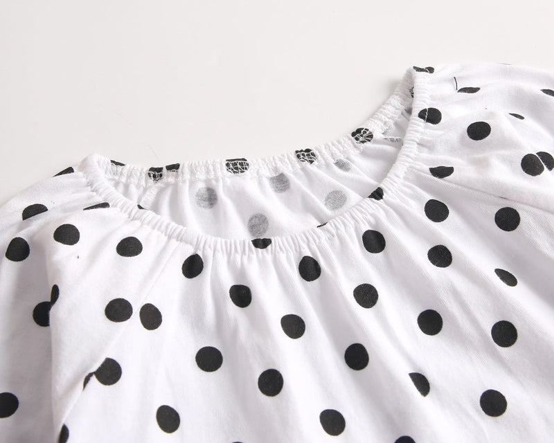 Baby Girl Polka Dot Graphic Long Sleeved Cute Bodysuit & Hats