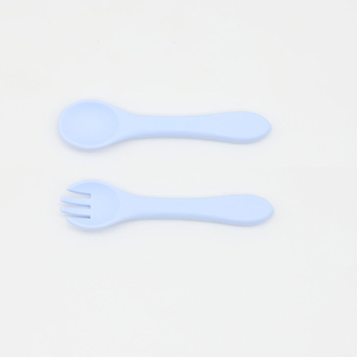 Baby Food Grade Complementary Food Training Silicone Spoon Fork Sets