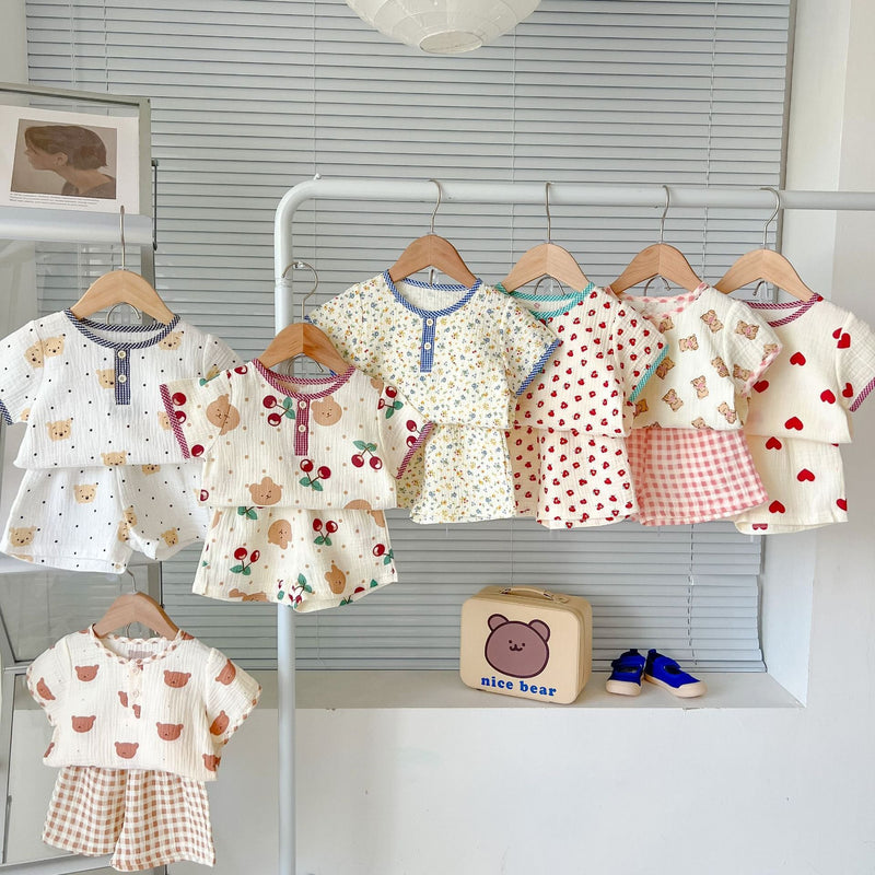 Baby Print Pattern T-Shirt Combo Shorts In Summer Sets