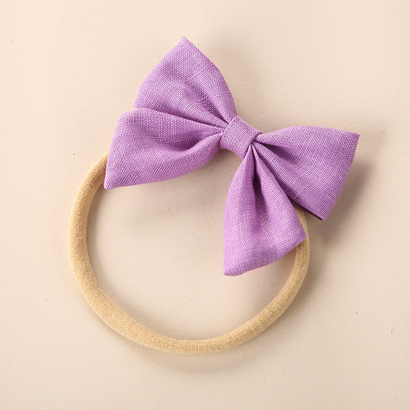 Baby Solid Color 3D Bow Handmade Elastic Headband