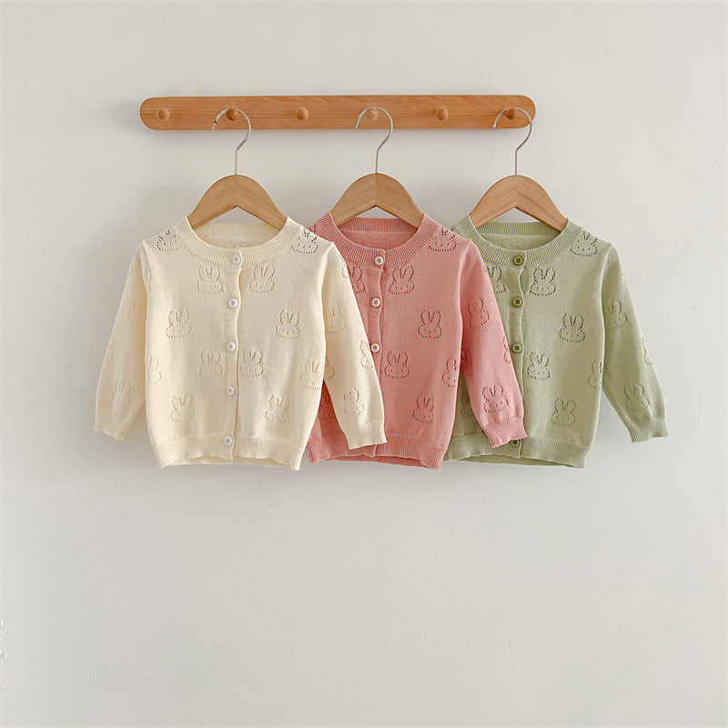 Baby Solid Color Sun Protection Sweet Knit Cardigan