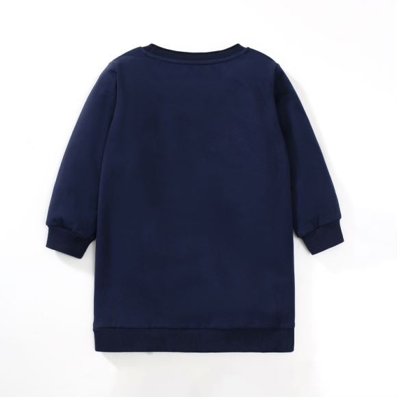 Baby Girl Navy Blue Fashion Long Sleeve Autumn Dress