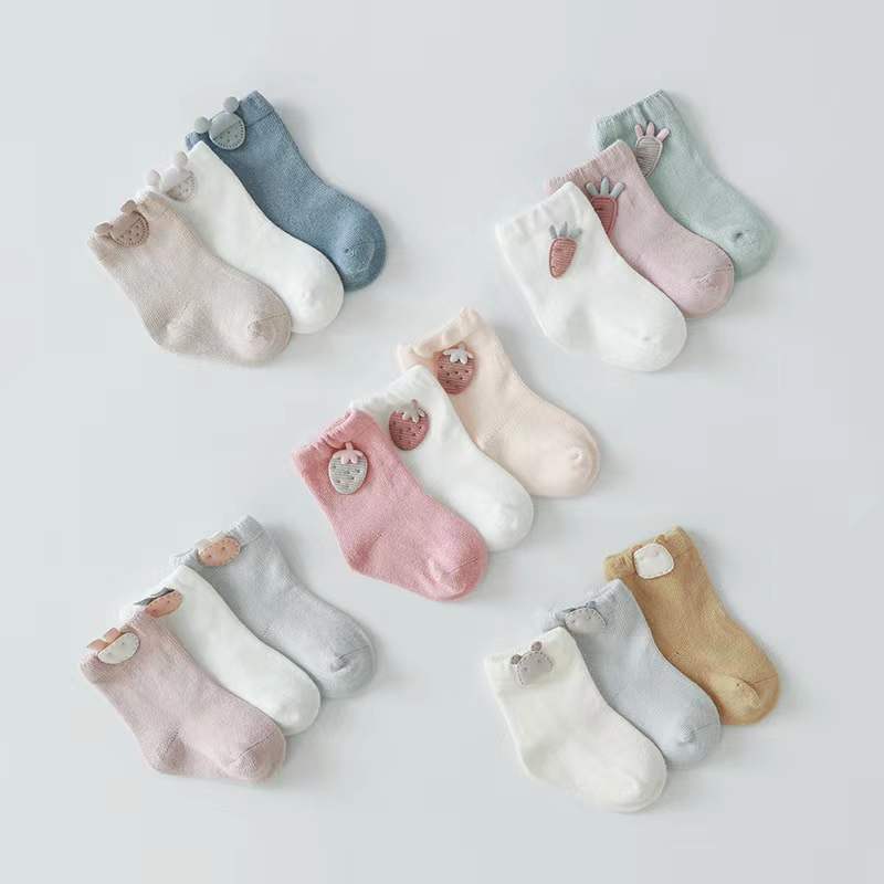 Baby Unisex 1Lot=3pairs Fruit Pattern Boneless Socks