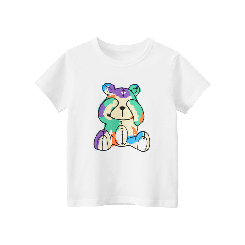 Baby Boy Cartoon Bear Graphic Cool Style Quality Tee