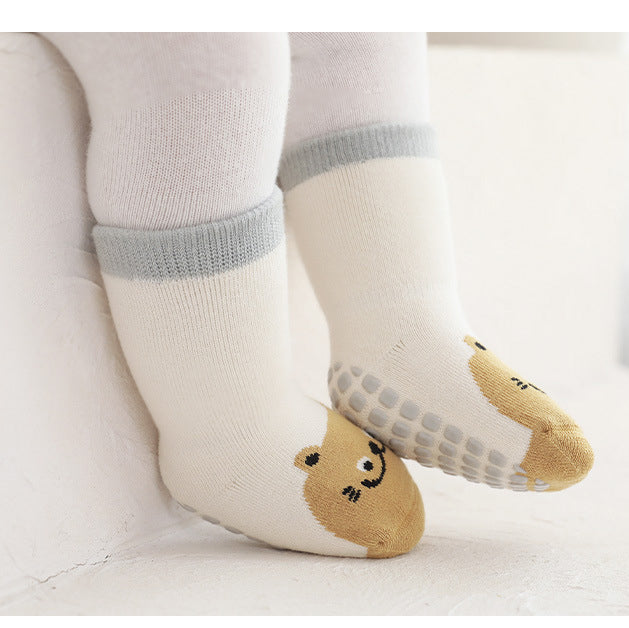 Baby Unisex Breathable Thermal Cartoon Patchwork Socks Non-Slip