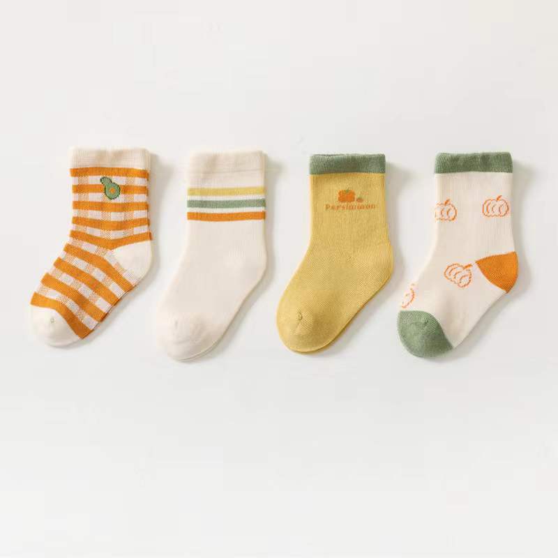 Baby Unisex 1Lot=4 Pairs Smile With House Pattern Socks