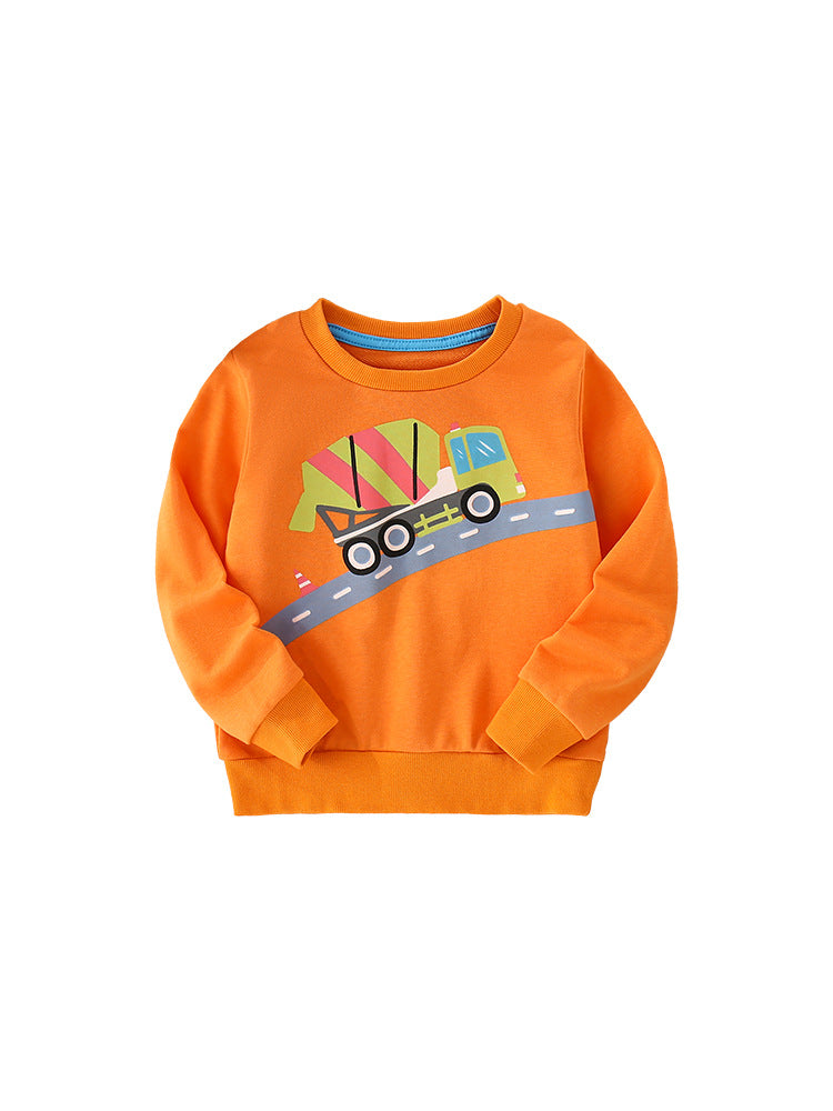 Baby Boy Cartoon Print Pattern Comfy Cotton Pullover