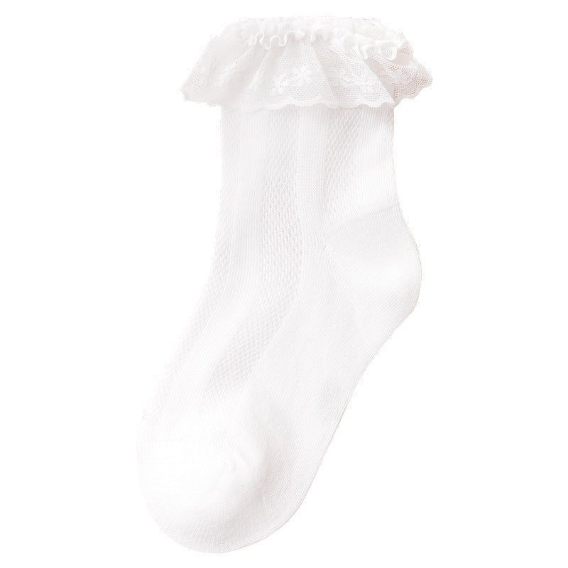 Baby Solid Color Ruffle Socks Princess Breathable Socks