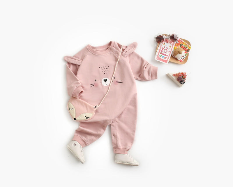 Baby Cartoon Animal Pattern Soft Cotton Long Sleeved Cute Romper