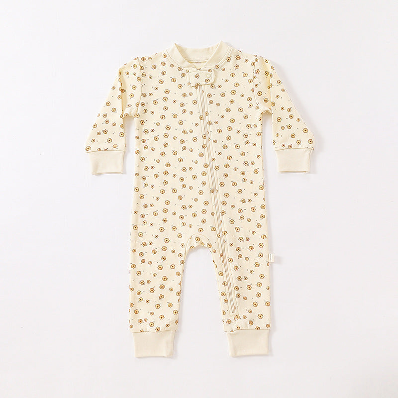 Baby Print Pattern Full Zipper Design Soft Comfortable Romper