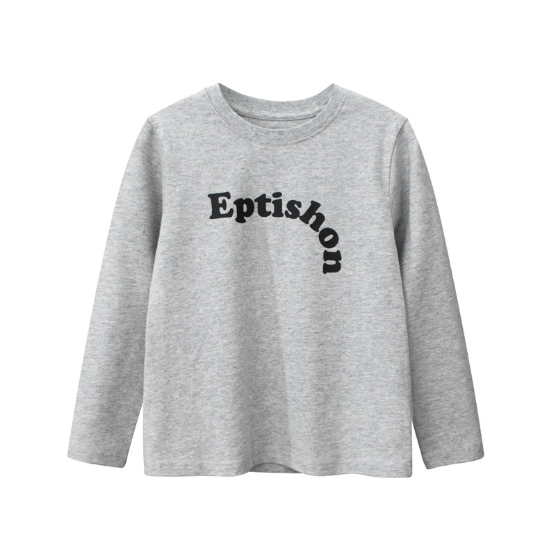 Children Slogan Print Pattern Long Sleeve Comfortable Tops