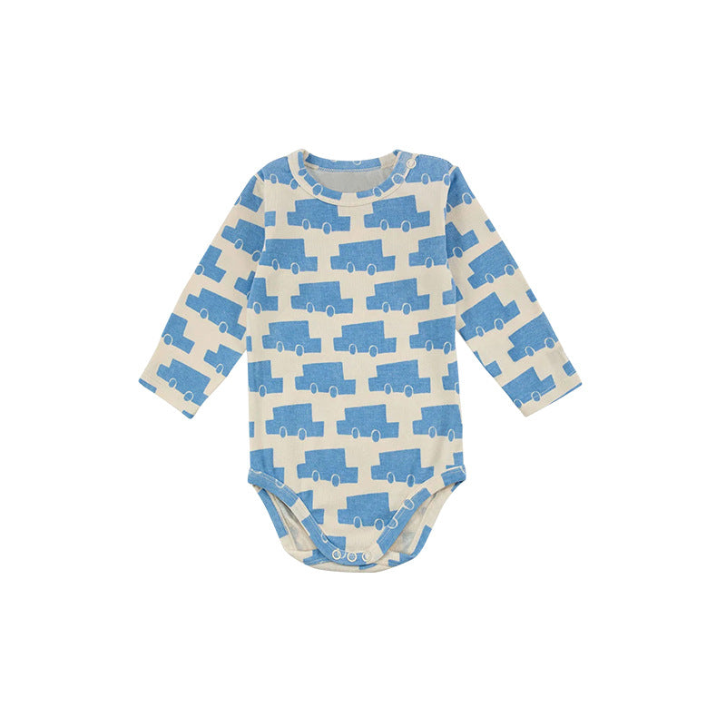 Baby Print Graphic O-Neck Long Sleeve Fashion Onesies