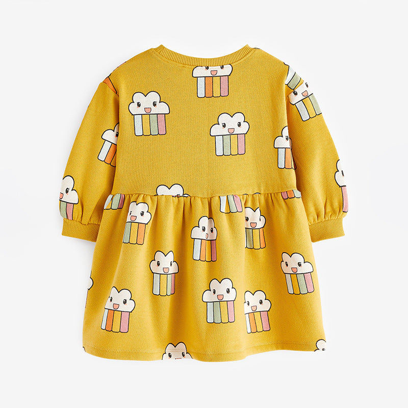 Lovely Cartoon Pattern Loose Autumn Dress