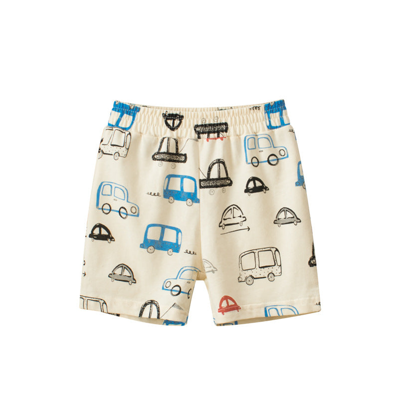 Baby Boy Cars Print Pattern Breathable Home Clothes Shorts