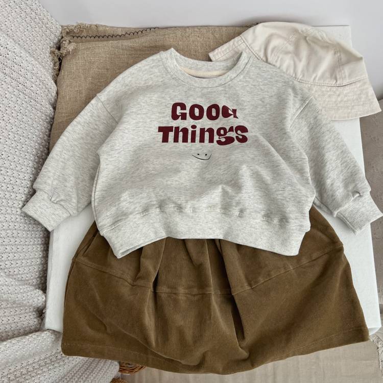 Baby Slogan Print Pattern O-Neck Pullover Hoodie