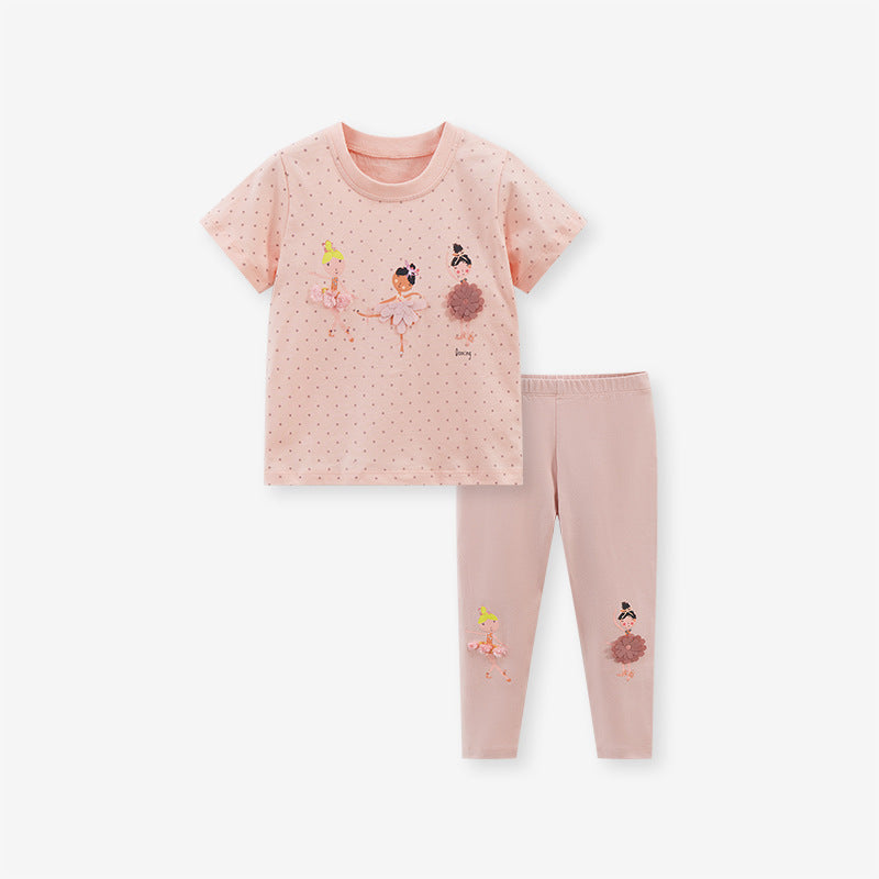 Girls Dancers Cartoon Collection T-Shirt And Pants Set