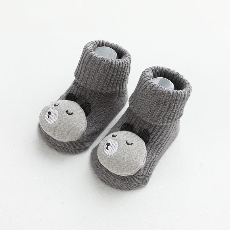 Baby Cartoon 3D Doll Patched Pattern Non-Slip Floor Socks