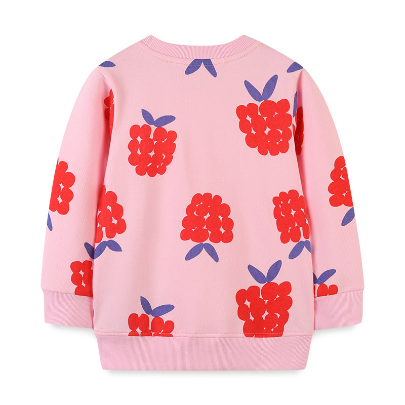 Baby Girl Print Pattern Long Sleeve High Quality Sweet Hoodie