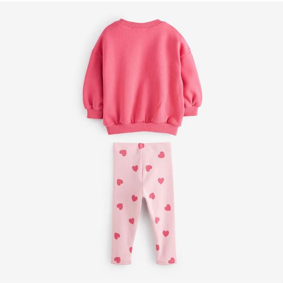 Baby Heart Print Pattern Print Hoodie Sets