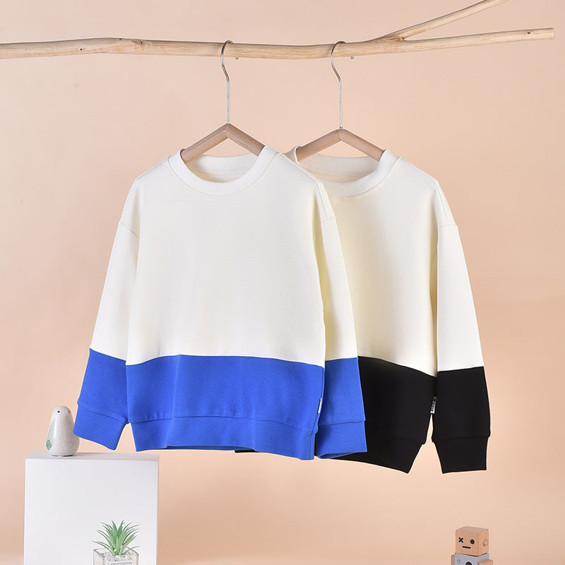 Baby Boy And Girl Colorblock Design Long Sleeve Pullover Hoodies