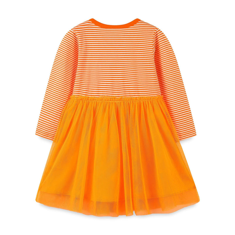 Striped Embroidered Tulle Dress: Halloween Edition For Girls