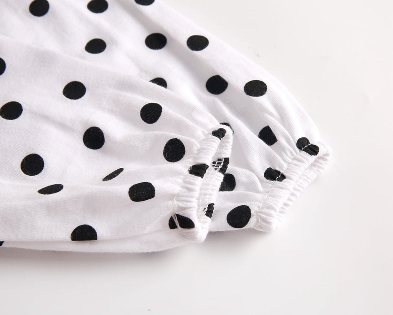 Baby Girl Polka Dot Graphic Long Sleeved Cute Bodysuit & Hats