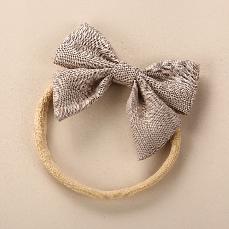 Baby Solid Color 3D Bow Handmade Elastic Headband