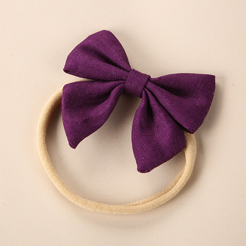 Baby Solid Color 3D Bow Handmade Elastic Headband