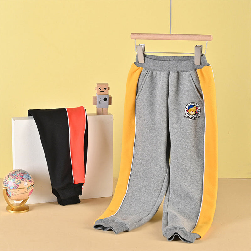 Baby Twill Fleece Side Patchwork Design Teething Sweatpants