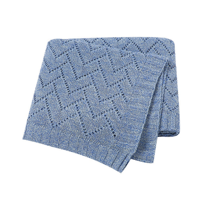 Kids Hollow Carved Graphic Solid Color Knitted Blanket