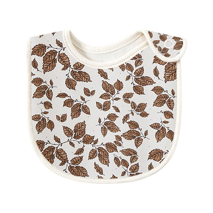 Baby Floral Print Covered Button Design Water Absorbing Bibs