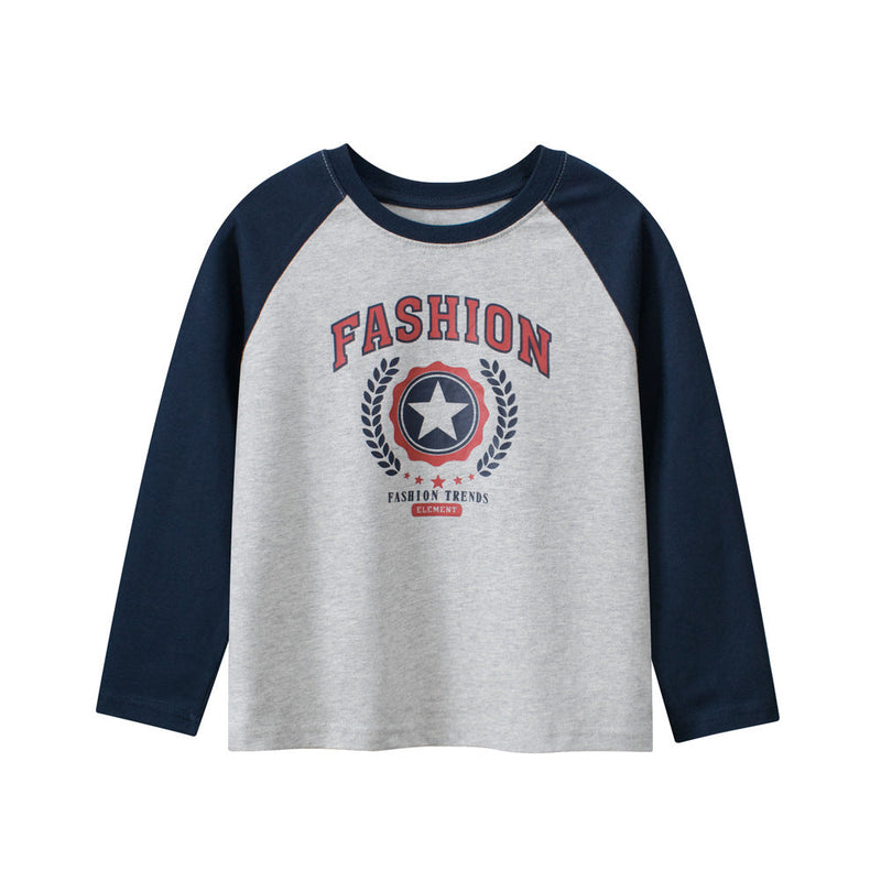 Unisex Kids Cartoon And Letters Print Crew Neck Long Sleeves Sweatshirt