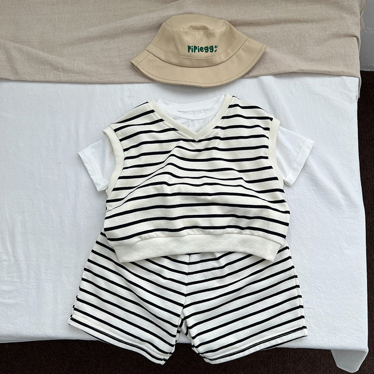 Baby Striped Pattern Fashion Sport Style Casual Shorts