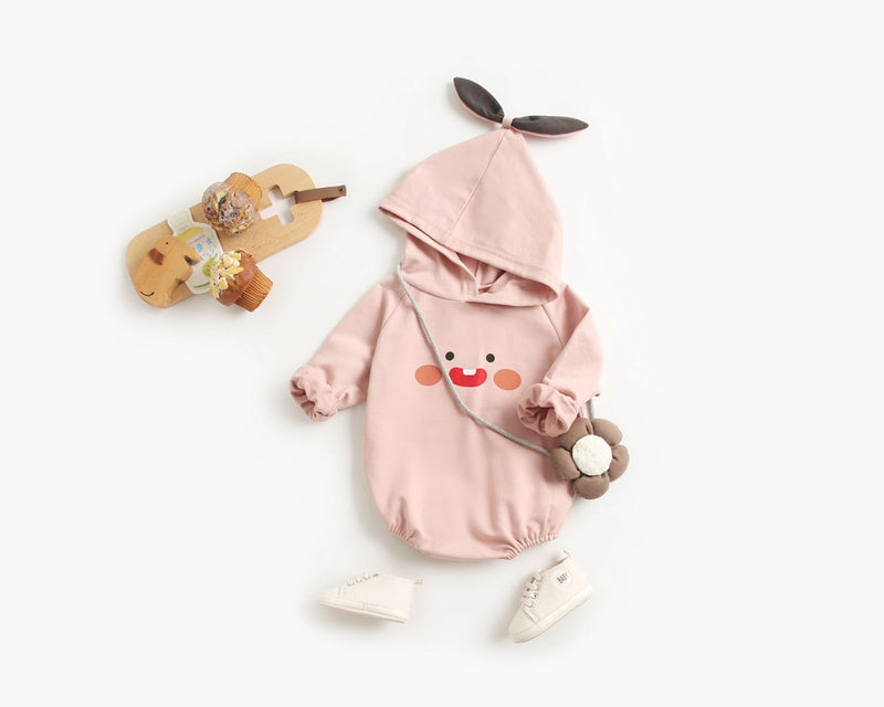 Baby Cartoon Pattern Korean Style Onesies With Hat