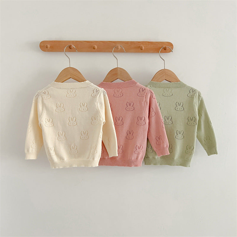 Baby Solid Color Sun Protection Sweet Knit Cardigan