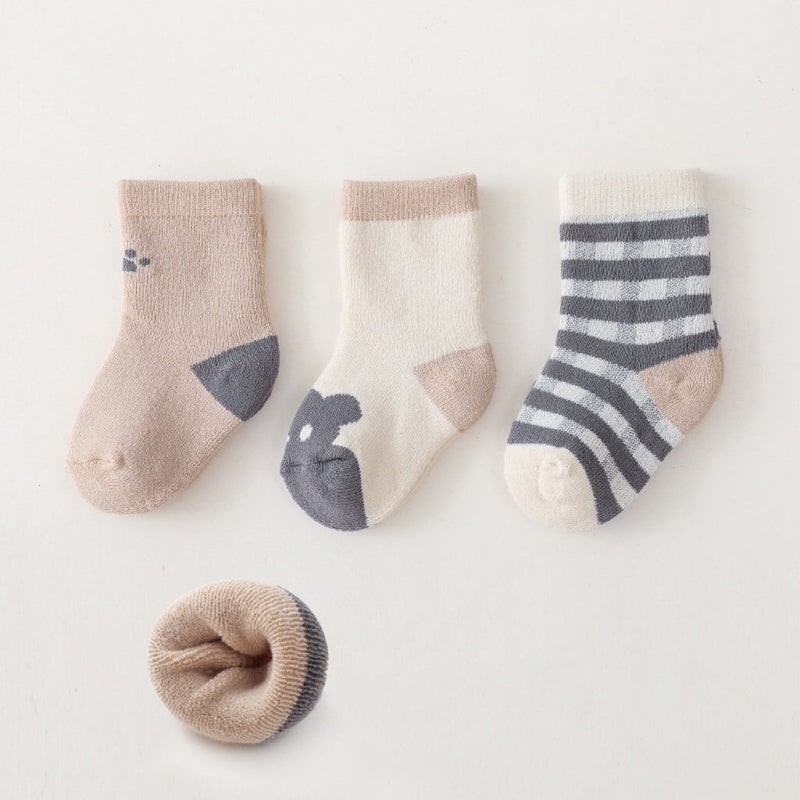 Baby Cartoon Print Pattern Thickened Soft Cotton Socks