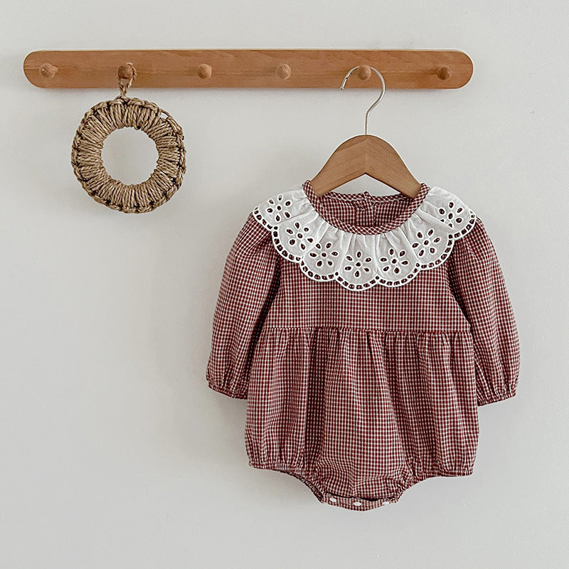 Fashion Lace Collar Long Sleeve Baby Onesies & Girl Dress