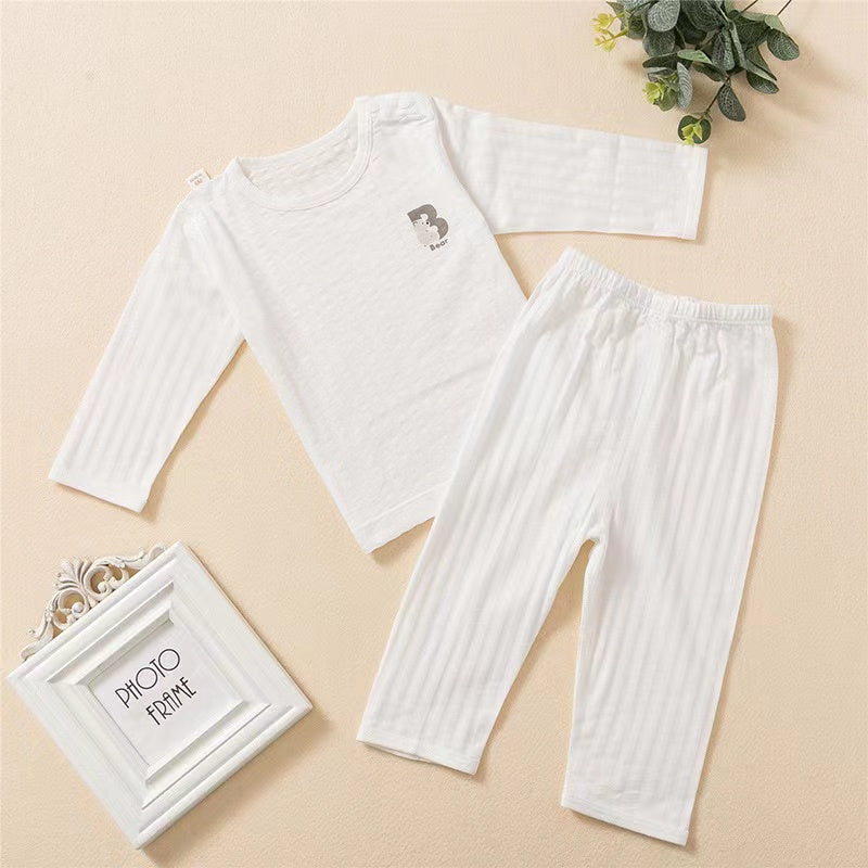 Baby Cartoon Print Long Sleeved Shirt Combo Pants Soft Sets Pajamas