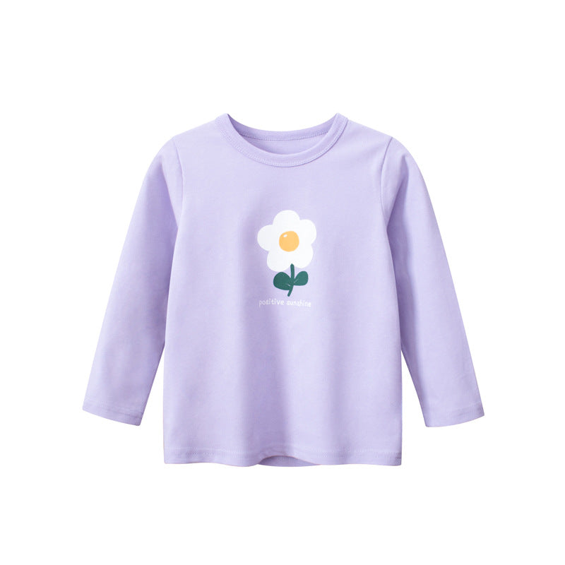 Baby Girl Floral Print Pattern Long Sleeve Autumn Cotton Shirt