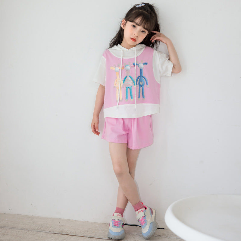 Cute Print Pattern Casual T-Shirt Clothing Sets