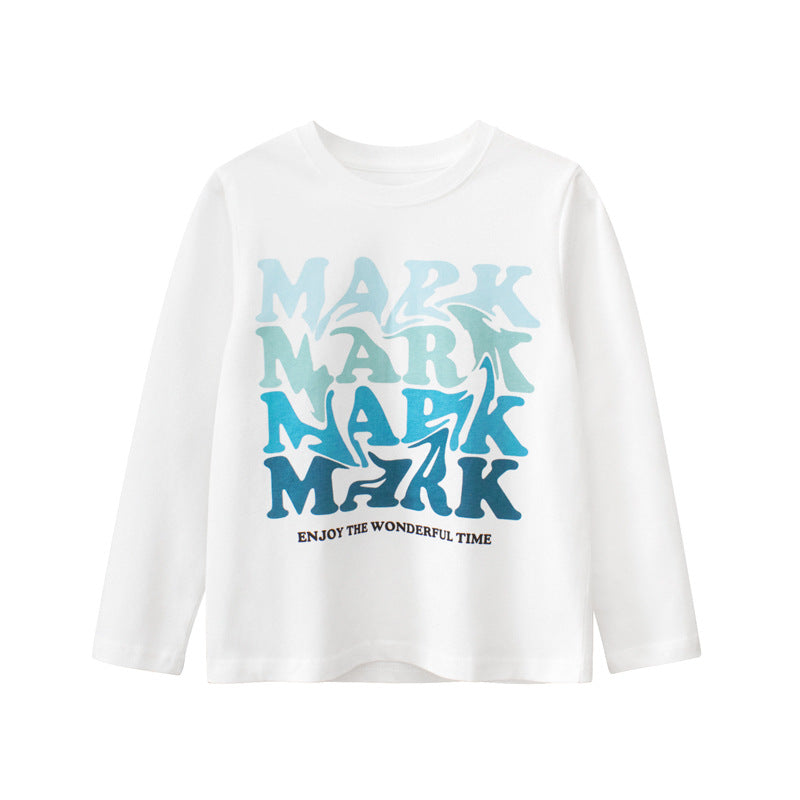 Children Colorful Slogan Print Graphic Soft Cotton Shirt